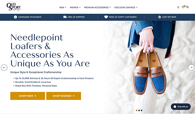 Old Sport HomePage Above the Fold