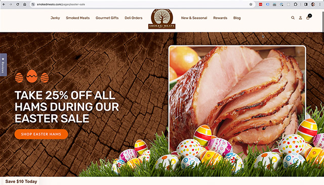 SmokedMeats.com - Shopify Landing Page Above The Fold