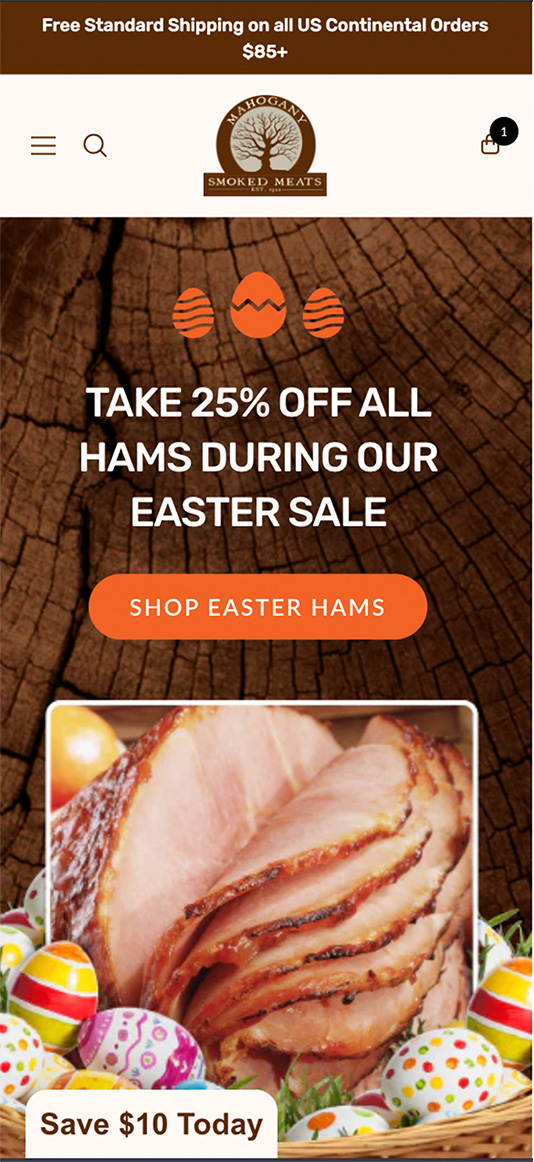 SmokedMeats.com - Shopify Landing Page Mobile