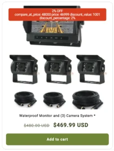 Debug text showing compare_at_price and price values on the product card."