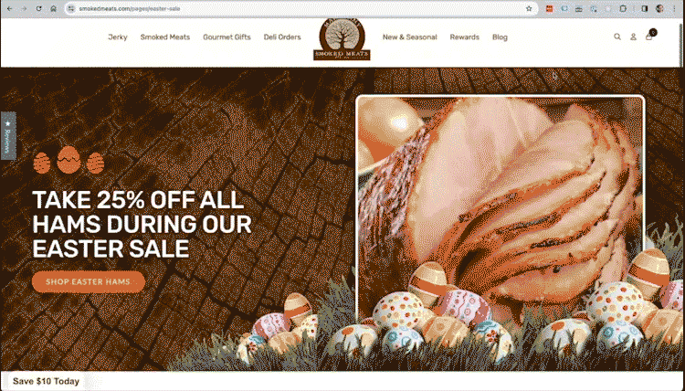 SmokedMeats.com - Shopify Animated Landing Page