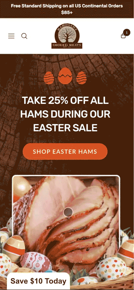 SmokedMeats.com - Shopify Mobile Landing Page