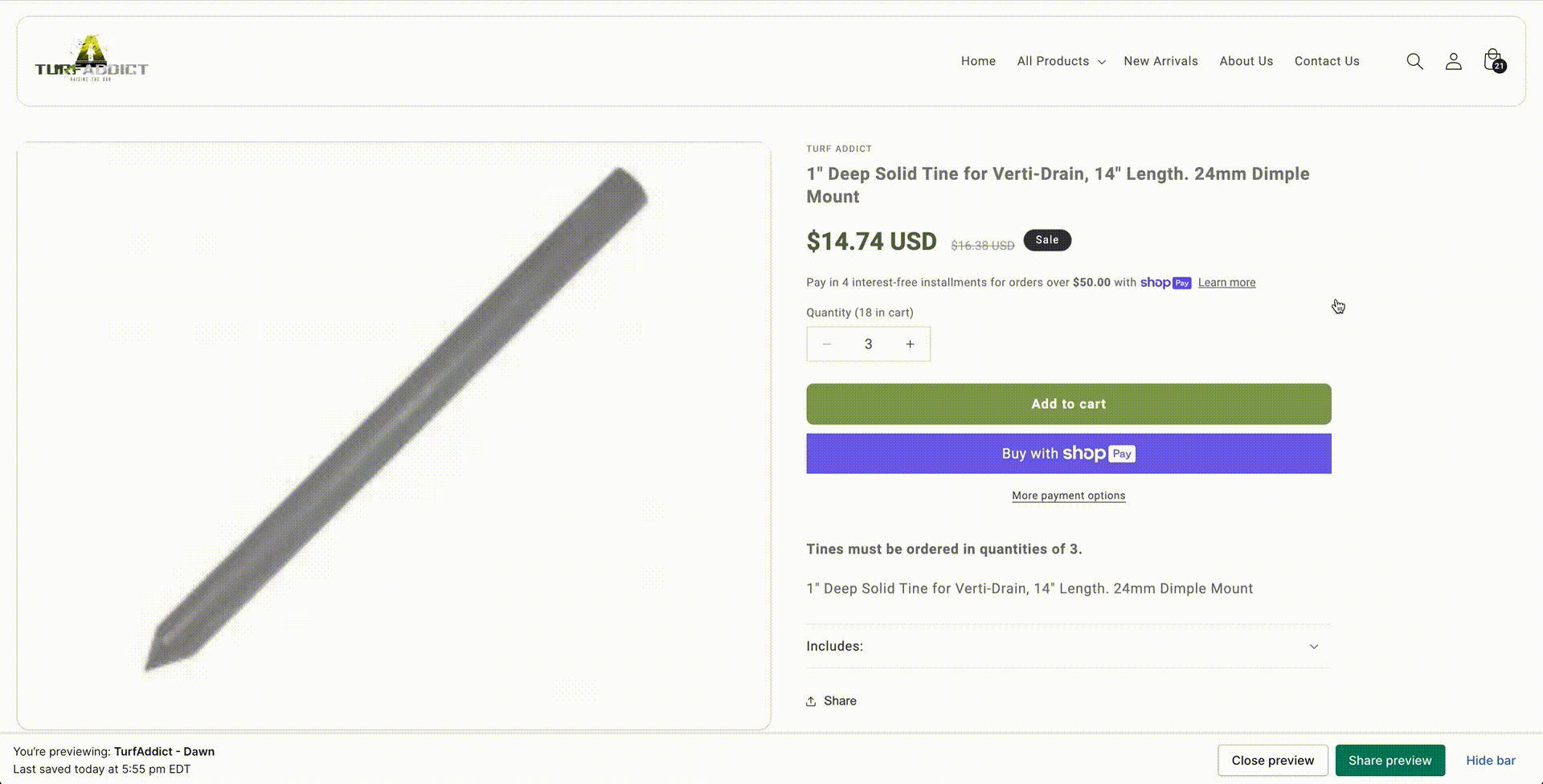 TurfAddict Feature - Add Minimum 3 Items of X Product to Cart