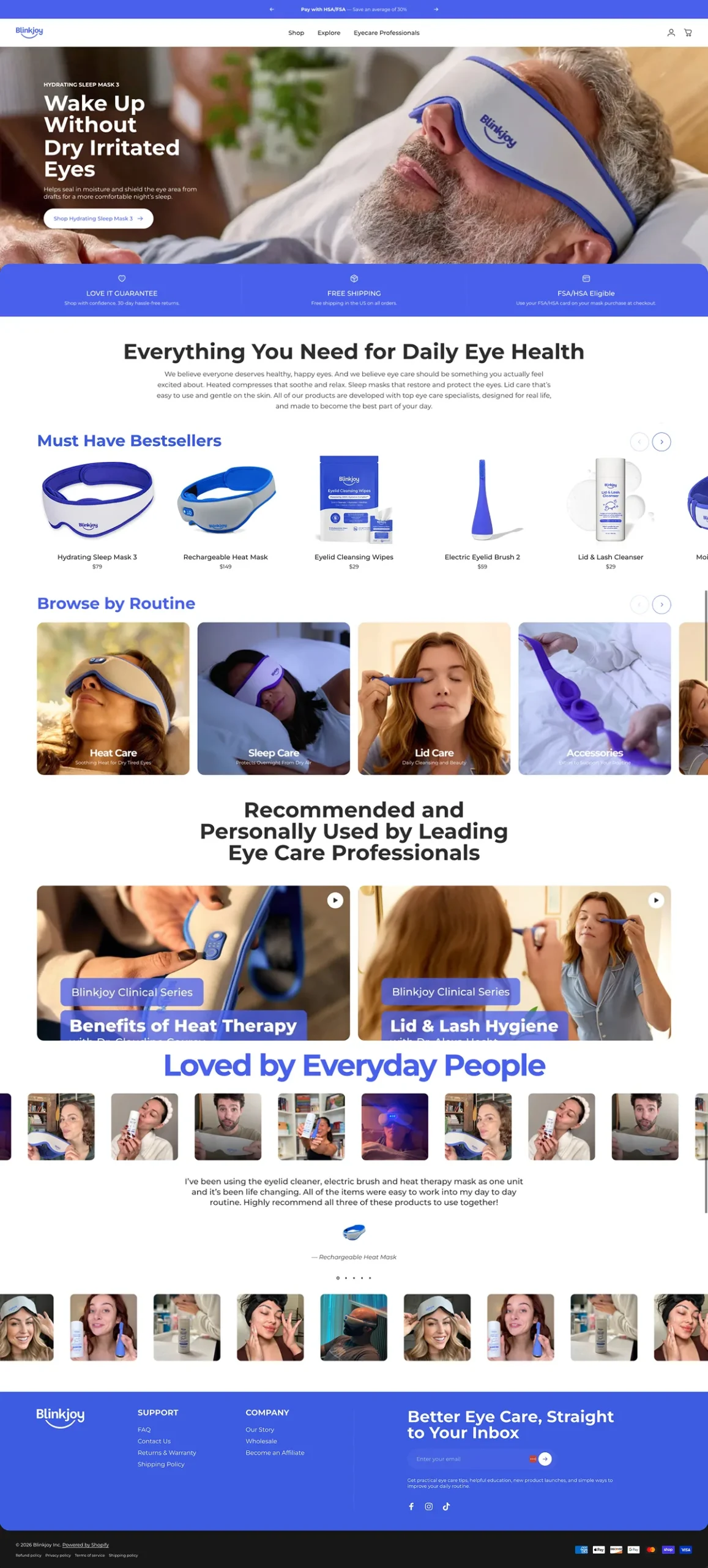 Blinkjoy - Homepage improvements, CRO, UX, Figma to Liquid, Shopify development