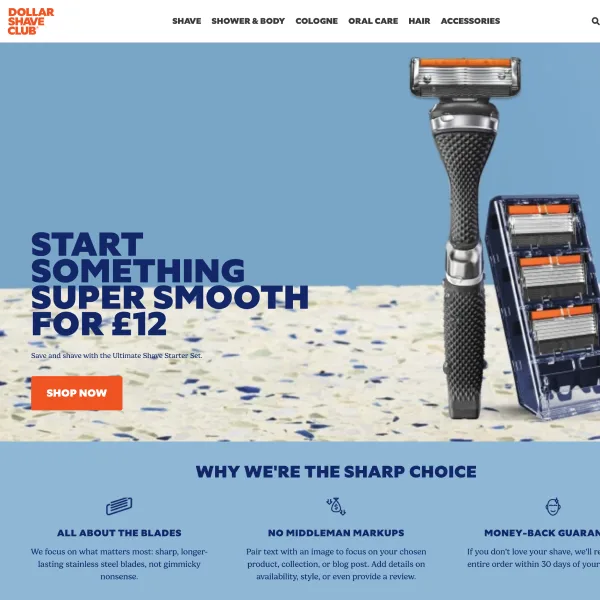 Dollar Shave Club - Shopify Merchandising Strategies