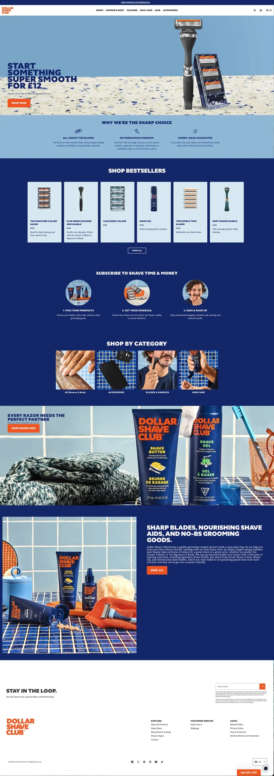 Dollar Shave Club - Shopify International Stores Theme Updates